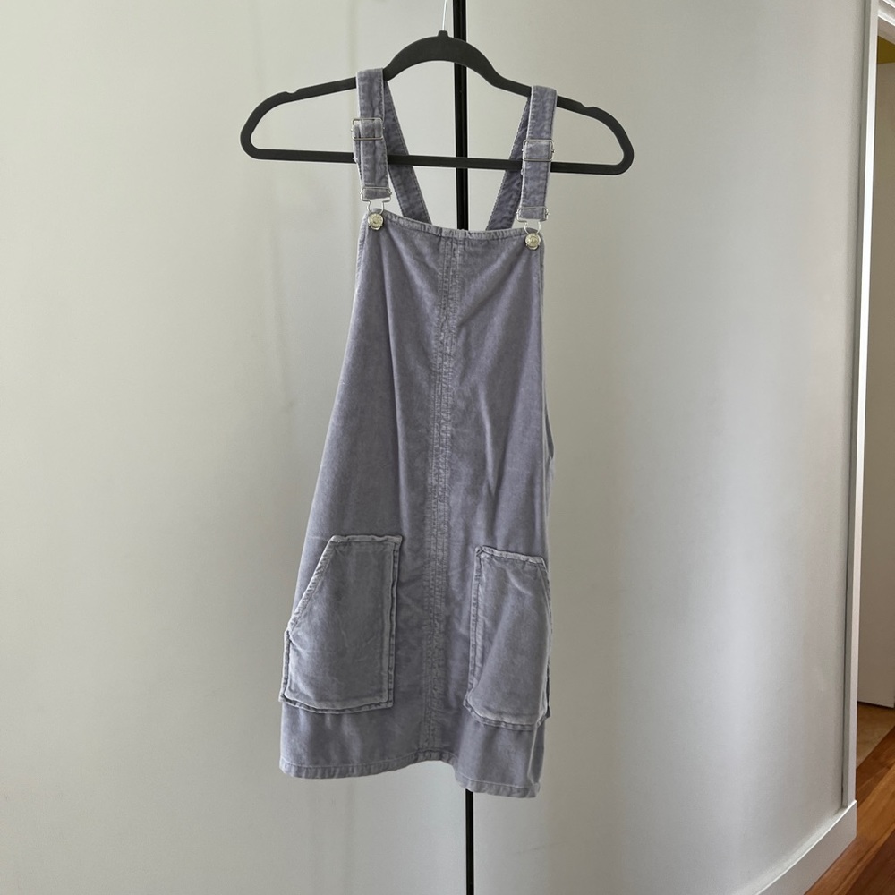 Never worn - topshop violet Velvet overall dress